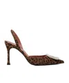 Amina Muaddi Camelia Sling 90 Leopard Printed Suede In Multi