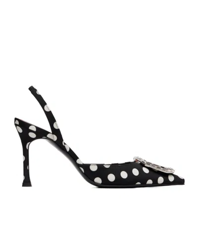 Amina Muaddi Camelia Sling 90 Pointed-toe High-heeled Sandals In Black