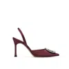 Amina Muaddi 95mm Pointed-toe Satin Slingback Pumps