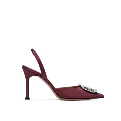 AMINA MUADDI CAMELIA SLING 90 SATIN PUMPS