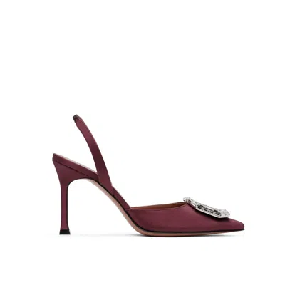 Amina Muaddi Camelia Sling 90 Satin Pumps Women In Multi