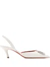 Amina Muaddi Camelia Slingback Pumps In White