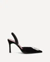 Amina Muaddi Scarpe Con Tacco Camelia In Velluto Nero  Donna In Black