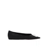 Amina Muaddi Crystal Embellished Leather Ballet Flats In Black