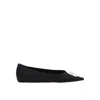 Amina Muaddi Camelia Ballerinas In Black Hammered Leather In Black