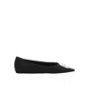 Amina Muaddi Camelia Ballerinas In Black Hammered Leather In Black