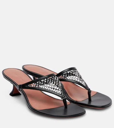 Amina Muaddi Cameron 45 Crystal-embellished Thong Sandals In Black