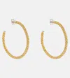 Amina Muaddi Cameron Crystal-embellished Earrings In Topaz