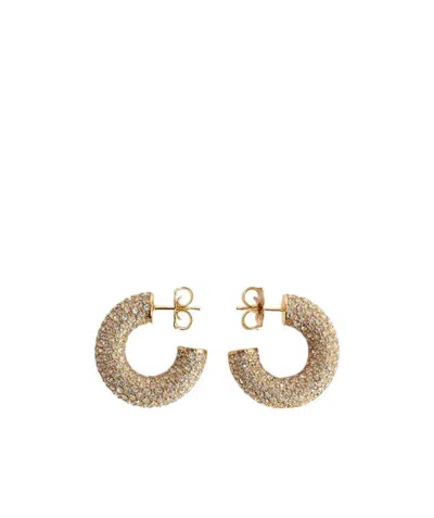 Amina Muaddi Cameron Crystal-embellished Earrings In Yellow