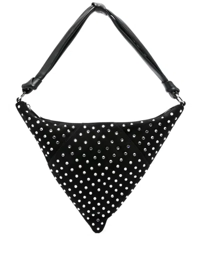 Amina Muaddi Cameron Crystal-embellishment Shoulder Bag In Black