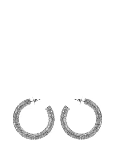 Amina Muaddi Cameron Medium Earrings In Silver