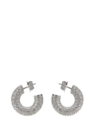 Amina Muaddi Cameron Mini Earrings In Silver