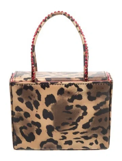 Pre-owned Amina Muaddi Canvas Evening Bag Mini In Neutral