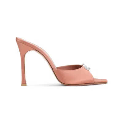 Amina Muaddi Cappuccino Mini Camelia Slipper In Multi