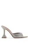 Amina Muaddi Lupita 95 Crystal Silver Mules In Silwhicry