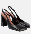 Amina Muaddi Charlotte Leather Mary Jane Pumps In Black