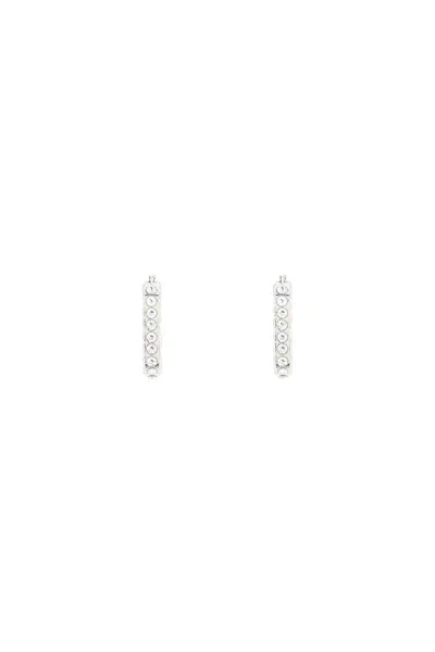 Amina Muaddi Charlotte Earrings With Crystals In Silver