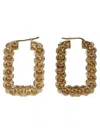 Amina Muaddi Gemstone Embedded Rectangular Hoop Earrings