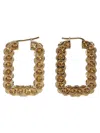 Amina Muaddi Gemstone Embedded Rectangular Hoop Earrings