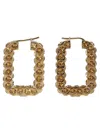 Amina Muaddi Gemstone Embedded Rectangular Hoop Earrings In Gold