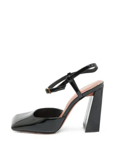 Pre-owned Amina Muaddi Charlotte Patent Leather Pumps In Black