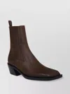 AMINA MUADDI CHELSEA BOOT WITH BLOCK HEEL AND SQUARE TOE