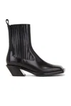 Amina Muaddi 40mm Chiara Brushed Leather Boots In Black