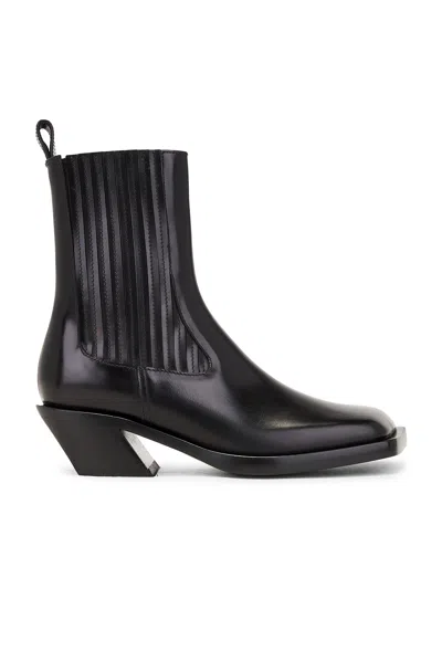 Amina Muaddi 40mm Chiara Brushed Leather Boots In Black
