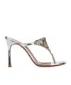 Amina Muaddi Clim-toed High-heeled Sandals In Silver