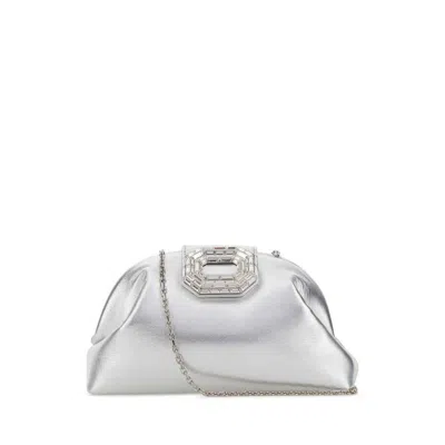 Amina Muaddi Clutch  Silver