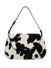 Amina Muaddi Printed Calf Hair Ami Shoulder Bag In Black