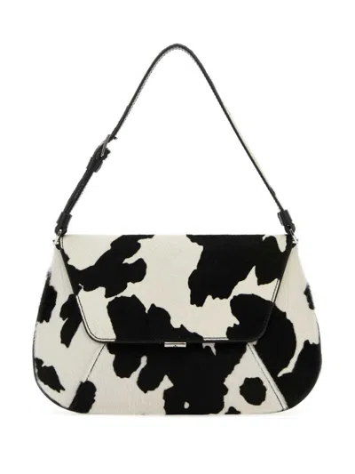 AMINA MUADDI COW-PRINT SHOULDER BAG