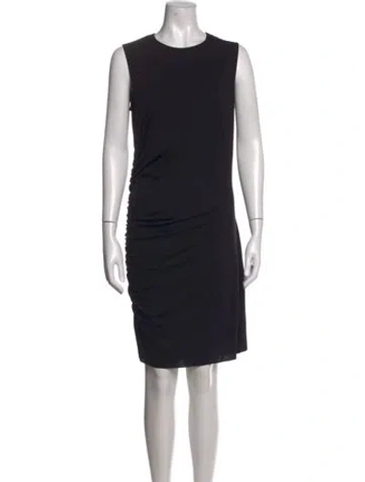 Pre-owned Amina Muaddi Crew Neck Knee-length Dress In Black