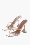 Amina Muaddi Criss Cross Henson Sandals With Metal Straps 9.5cm