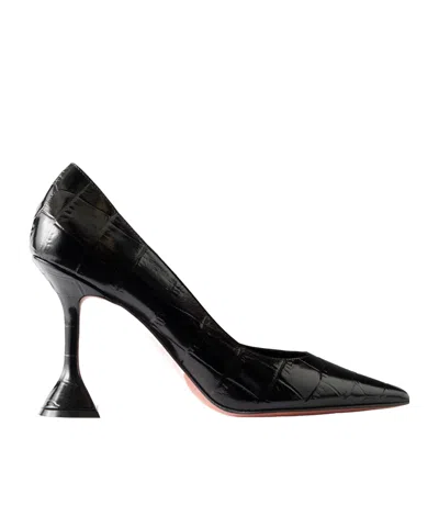 Amina Muaddi Croc-effect Leather Pumps In Animal Print