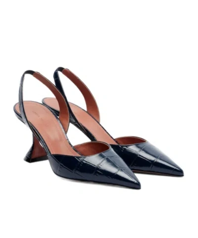 Amina Muaddi Crocodile Print High Heels In Animal Print