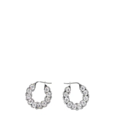 Amina Muaddi Crystal Decorated Ring Earrings In Gray