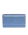 Amina Muaddi Crystal Decorated Shoulder Bag In Blue