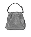 Amina Muaddi Vittoria Full Crystal Handbag In Black