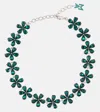 Amina Muaddi Crystal-embellished Anklet In Green