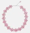Amina Muaddi Lily Crystal-embellished Choker In Pink