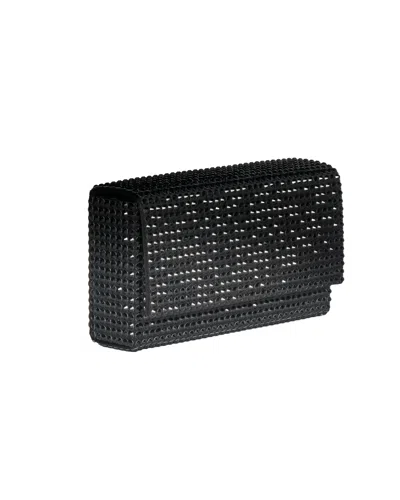 Amina Muaddi Crystal Embellished Clutch In Black