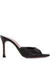 Amina Muaddi Alexa Crystal Embellished Slide Sandal In Black