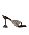 Amina Muaddi Open-toed Square Toed High-heeled Sandals In Black