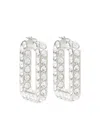 Amina Muaddi Charlotte Embellished Hoop Earrings In Metallic