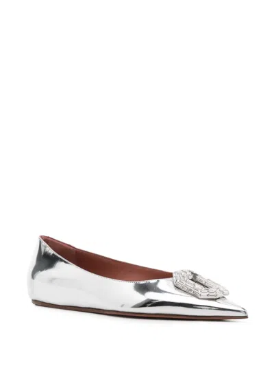 AMINA MUADDI CRYSTAL EMBELLISHMENT BALLERINA SHOES
