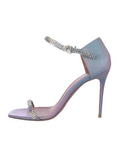 Pre-owned Amina Muaddi Crystal Embellishments Sandals In Multi