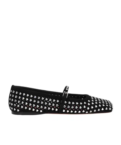AMINA MUADDI CRYSTAL HEART-SHAPED BALLET SHOES
