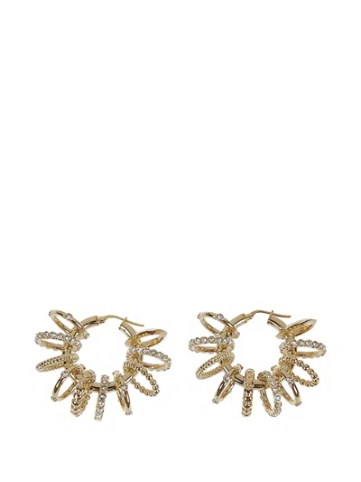Amina Muaddi Crystal Hoop Earrings In Neutral
