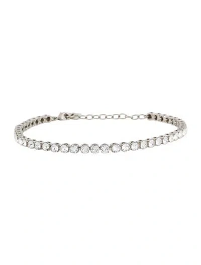 Pre-owned Amina Muaddi Crystal Tennis Anklet In Clear
